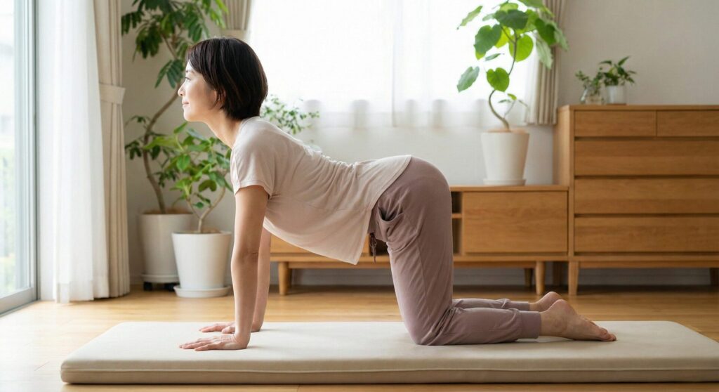 反り腰改善におすすめのヨガ「キャット＆カウ」｜骨盤を整えるストレッチのやり方